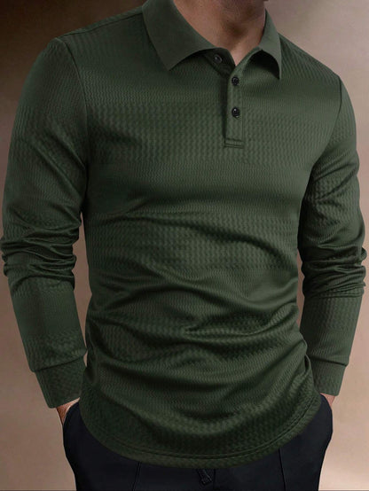 Solid Textured Polo  Shirt