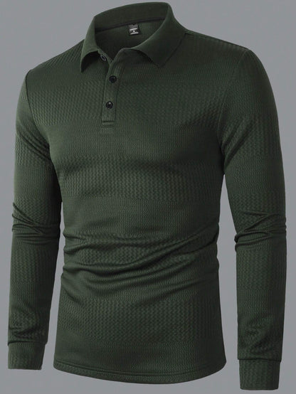 Solid Textured Polo  Shirt