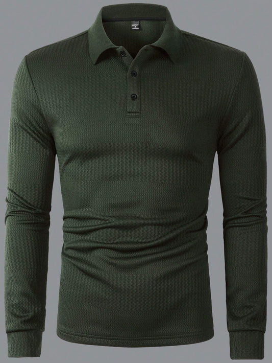 Solid Textured Polo  Shirt