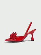 Elegant Ankle Strap Closed Toe Sandals Heel