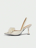 Elegant Ankle Strap Closed Toe Sandals Heel