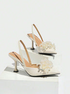 Elegant Ankle Strap Closed Toe Sandals Heel