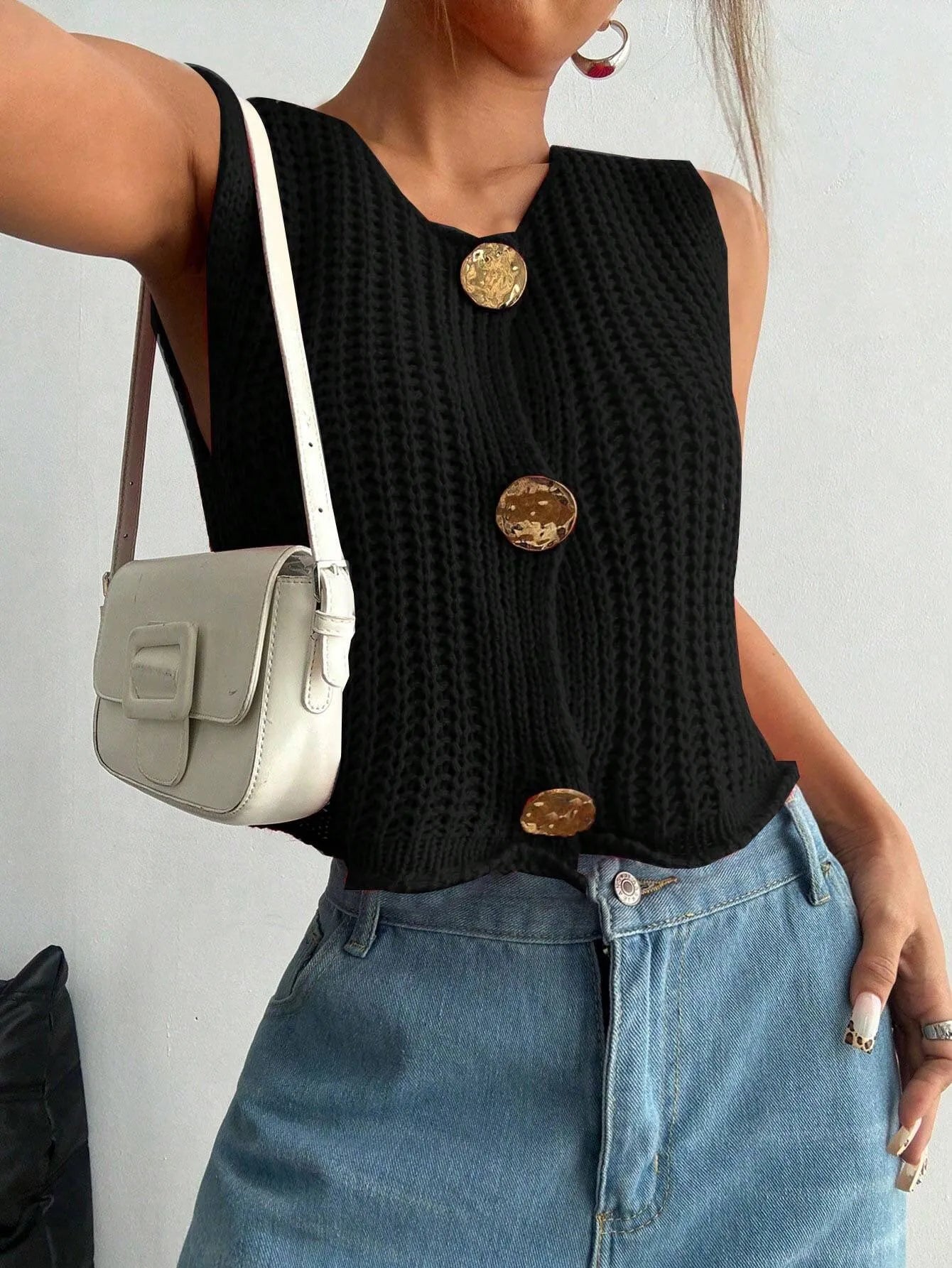 Pocket Thick Knitted Vest