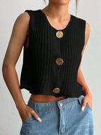 Pocket Thick Knitted Vest