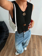 Pocket Thick Knitted Vest