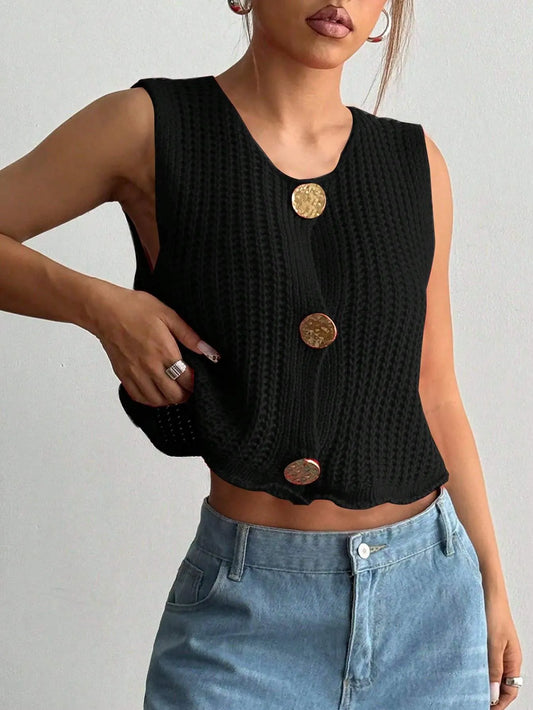 Pocket Thick Knitted Vest