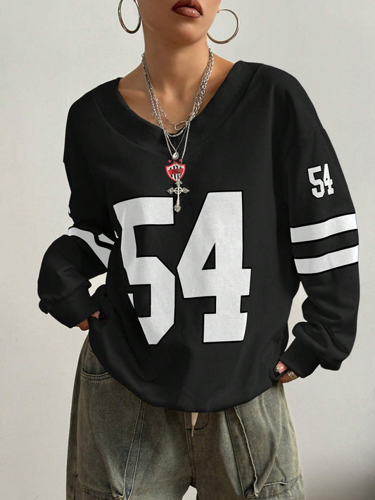 Faven black sweatshirt with the number 54