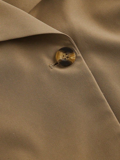 Collared Belted Cropped Trench Coat