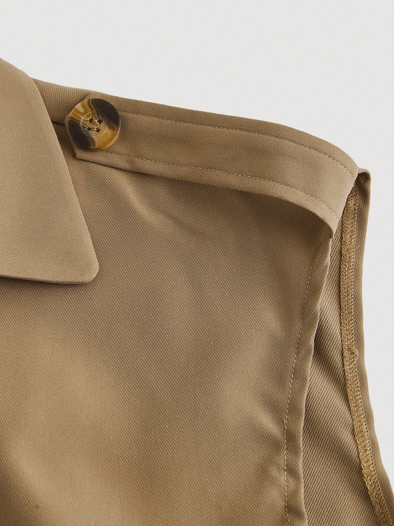 Collared Belted Cropped Trench Coat