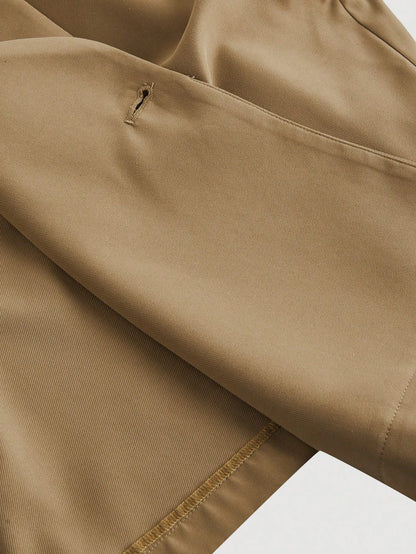 Collared Belted Cropped Trench Coat