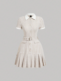 Vintage Plaid Patchwork Dress