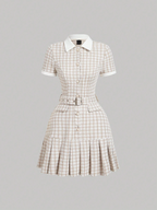 Vintage Plaid Patchwork Dress