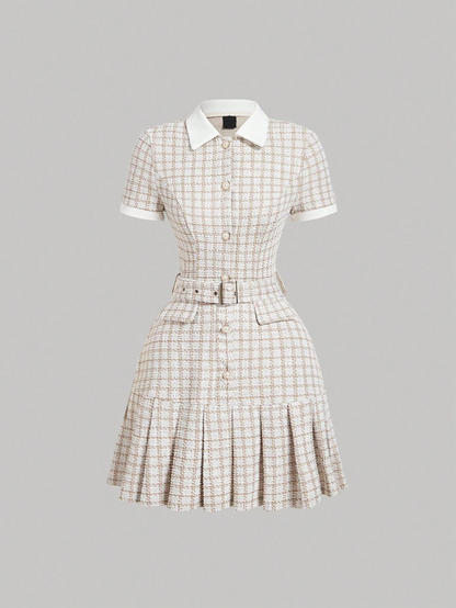 Vintage Plaid Patchwork Dress