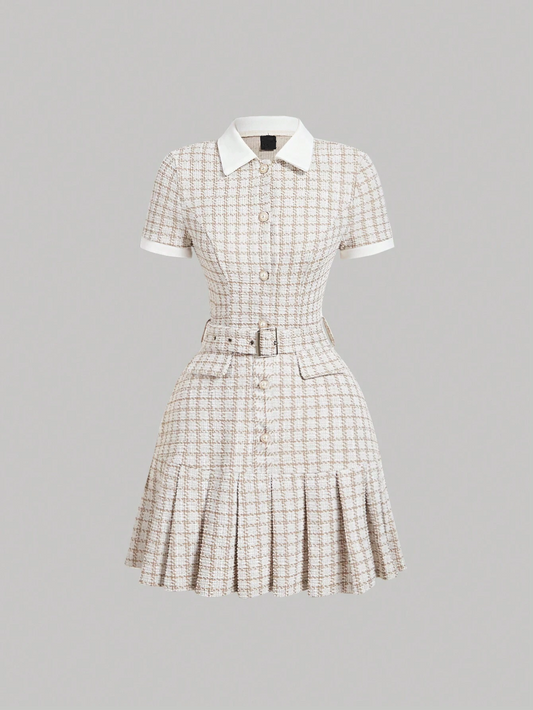 Vintage Plaid Patchwork Dress