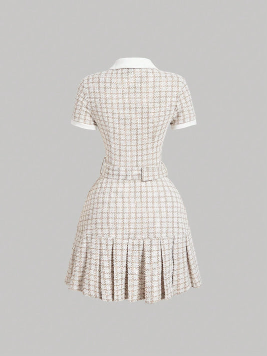Vintage Plaid Patchwork Dress