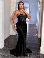 Elegant Spaghetti Strap Slim Fit Maxi Dress