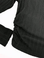 Knit Textured  Ribbed  Turtleneck