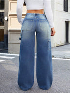 Low Waist Wide Leg Retro Vintage Jeans
