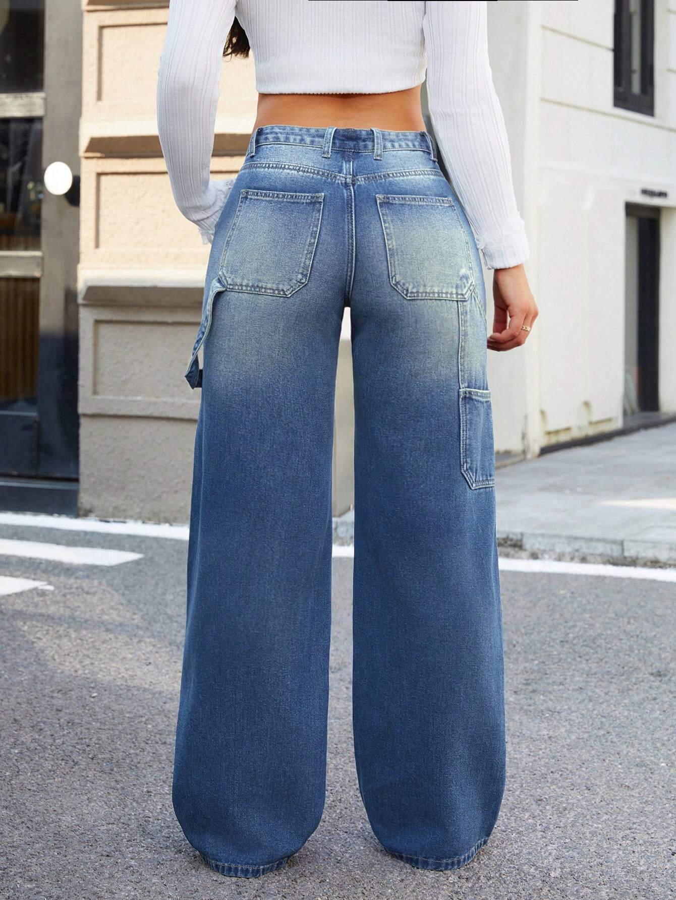 Low Waist Wide Leg Retro Vintage Jeans