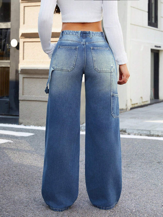 Low Waist Wide Leg Retro Vintage Jeans