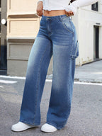 Low Waist Wide Leg Retro Vintage Jeans