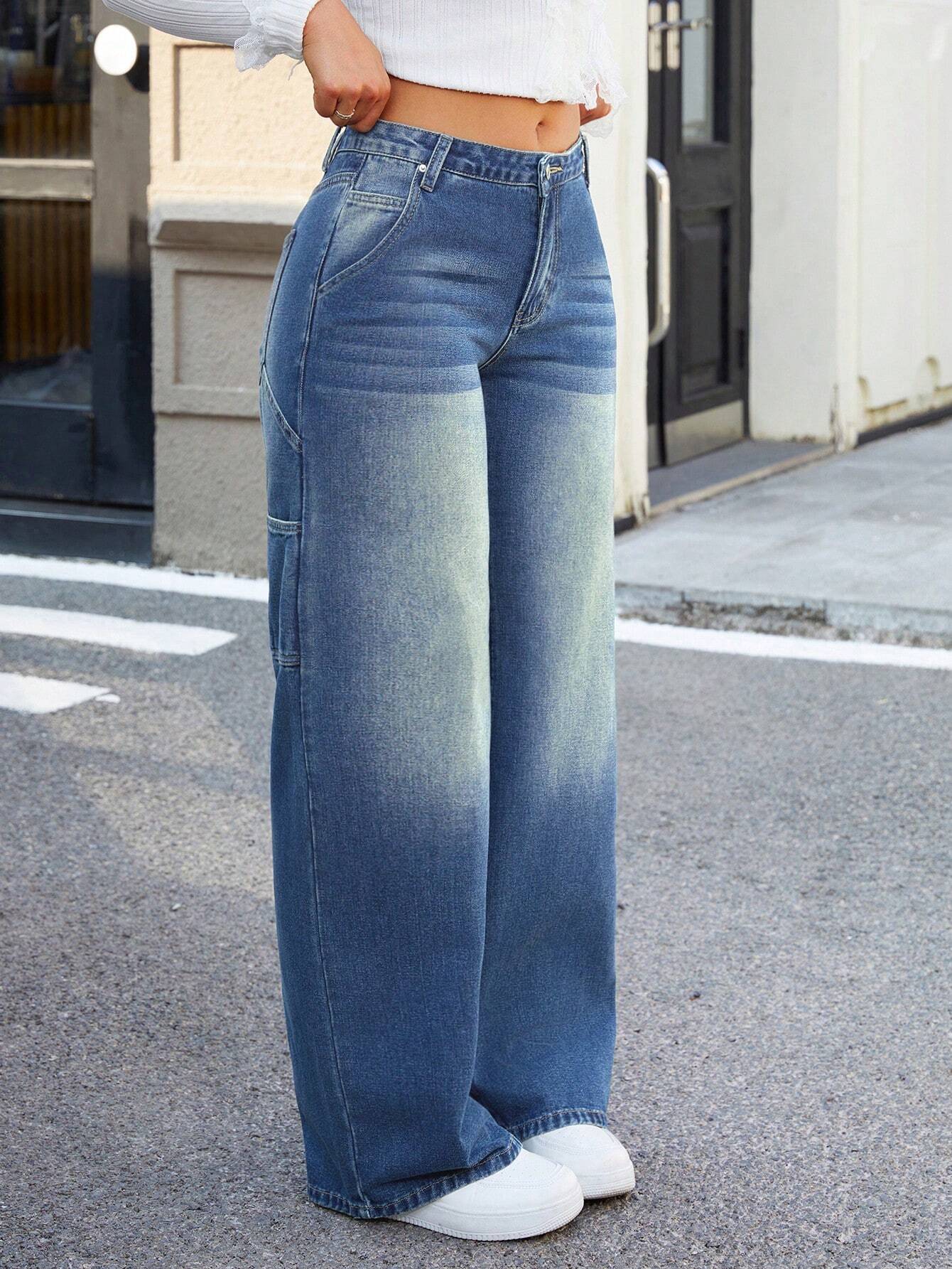 Low Waist Wide Leg Retro Vintage Jeans