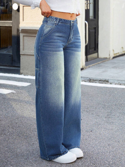 Low Waist Wide Leg Retro Vintage Jeans
