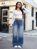 Low Waist Wide Leg Retro Vintage Jeans