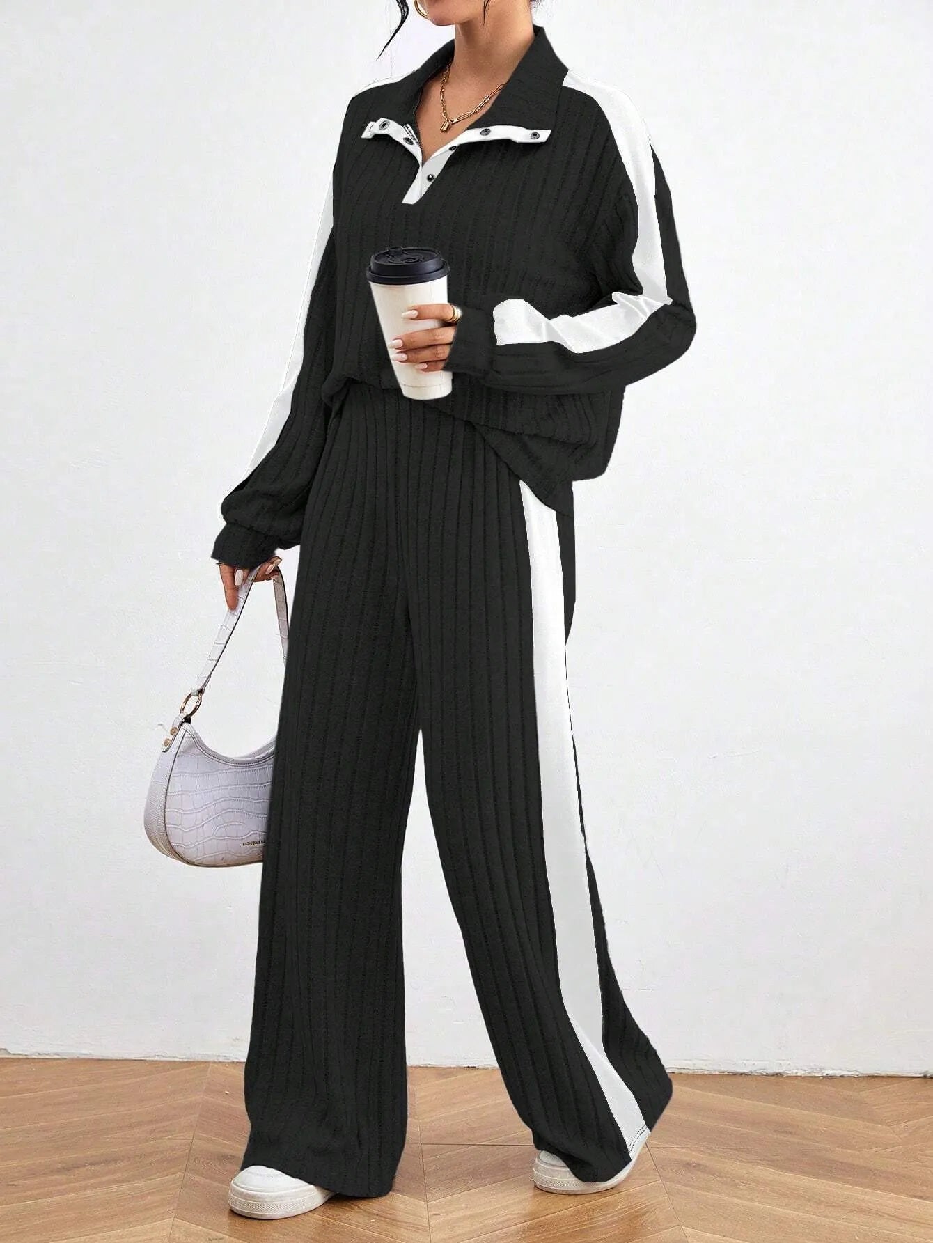 Casual Long Sleeve Top And Pants Sets