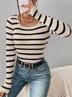 Striped Round Neck Sweaters