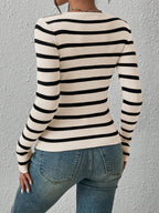 Striped Round Neck Sweaters