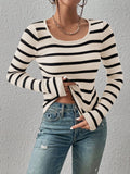 Striped Round Neck Sweaters
