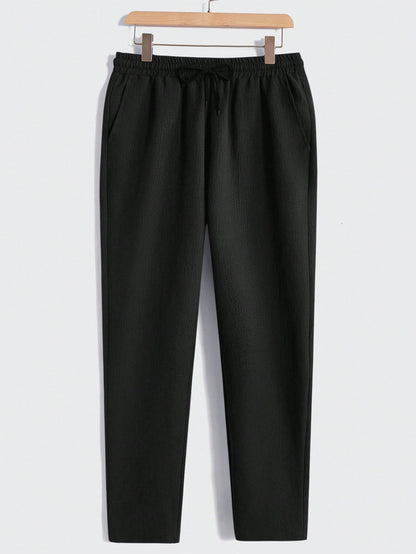 Solid Button Front Pocket Shirt And Pants Set