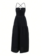 Spaghetti Strap Backless A-Line Beach Dress