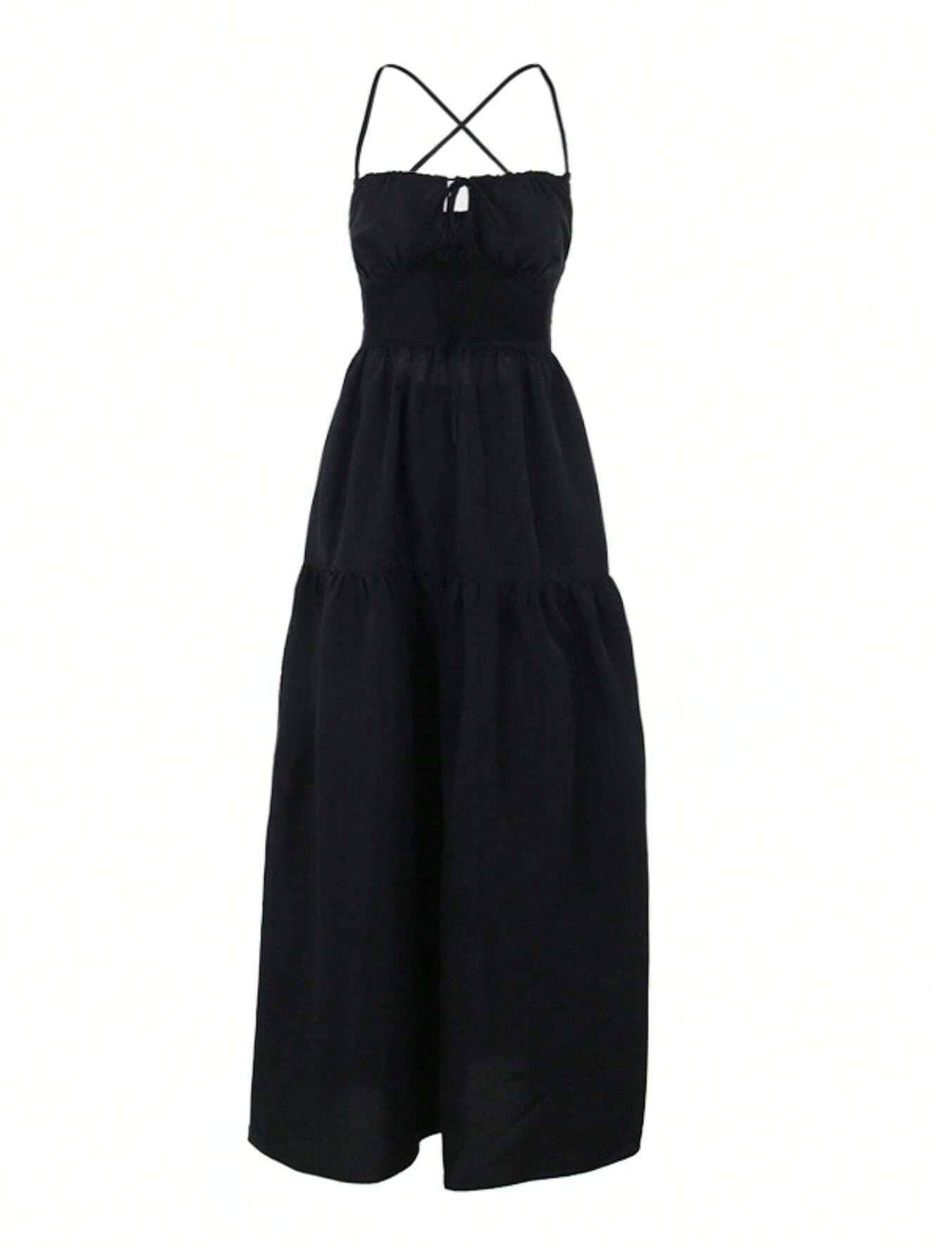 Spaghetti Strap Backless A-Line Beach Dress