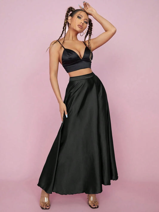 PETITE High Waist Flared Skirt