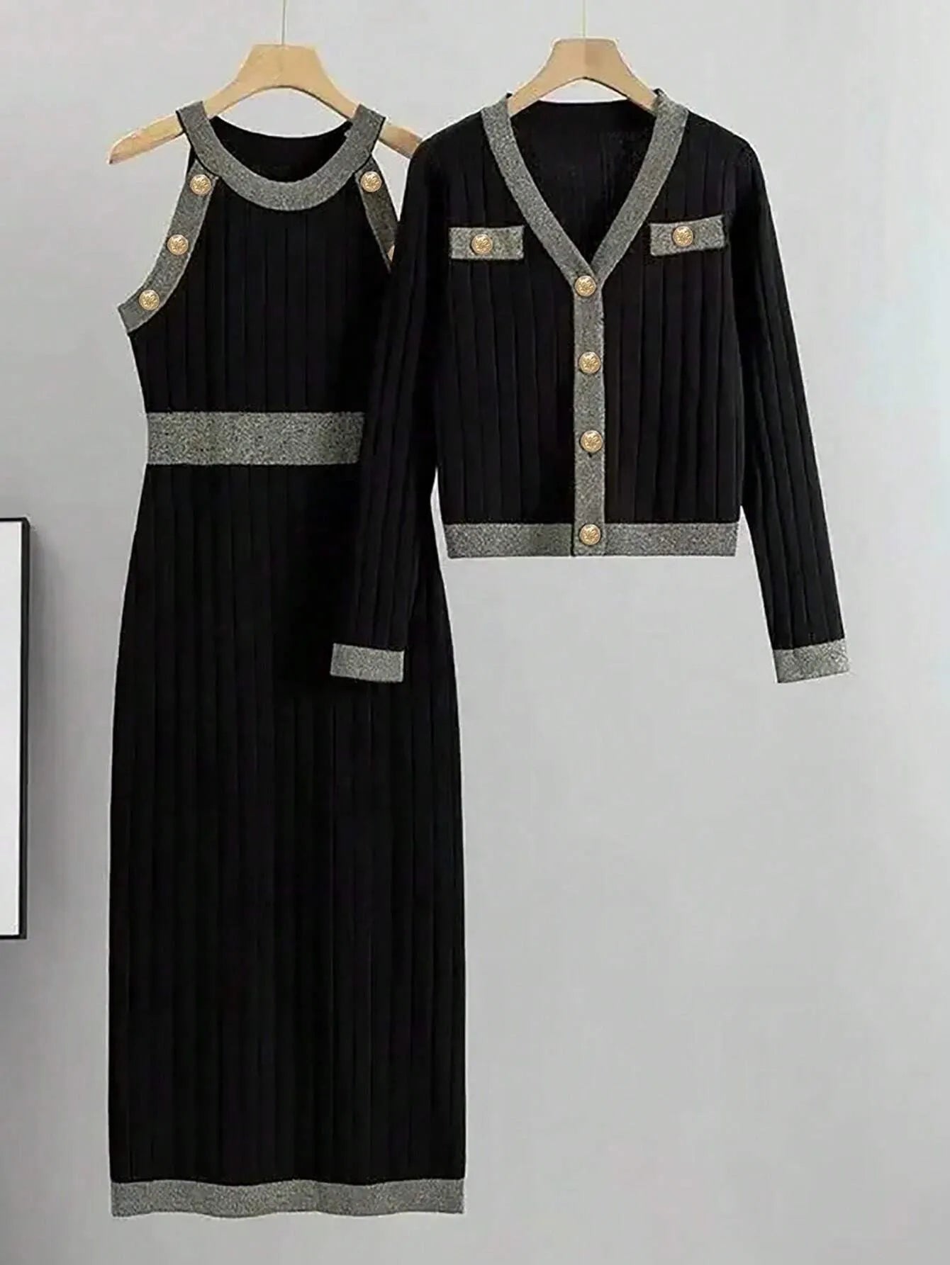 Long Sleeve Dress and Blazer  Set