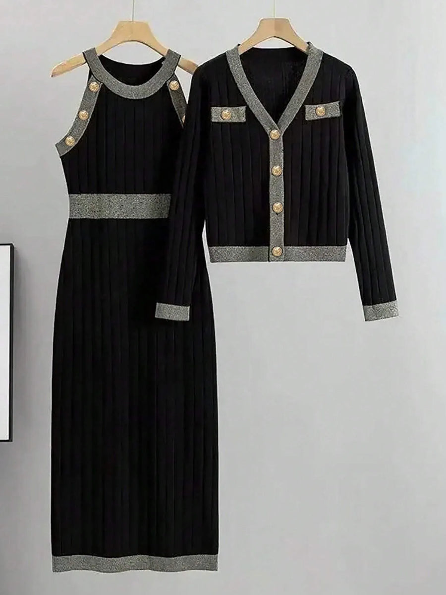 Long Sleeve Dress and Blazer  Set