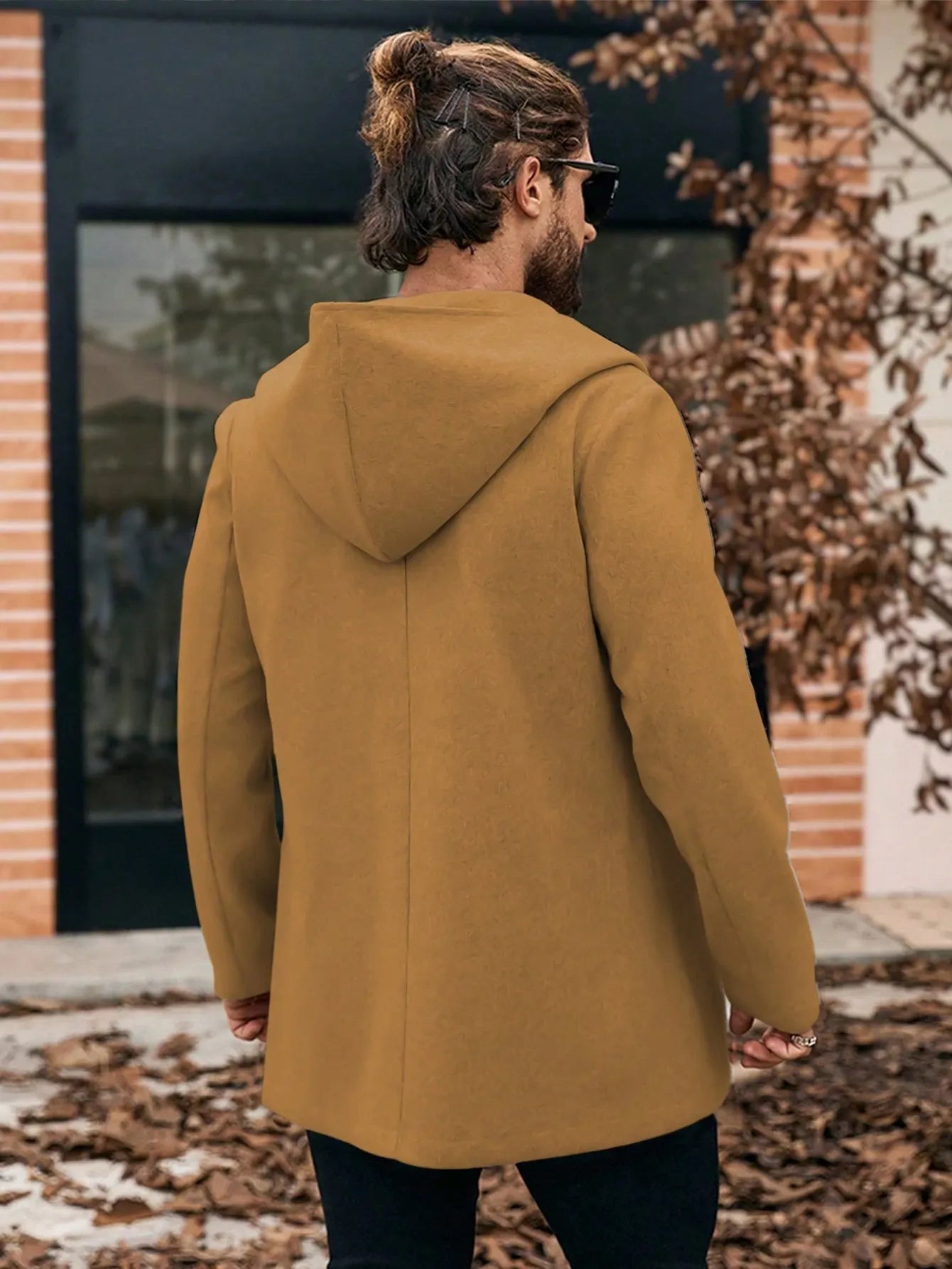 Hooded Wool Blend Coat