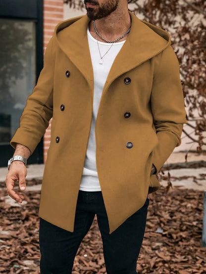 Hooded Wool Blend Coat