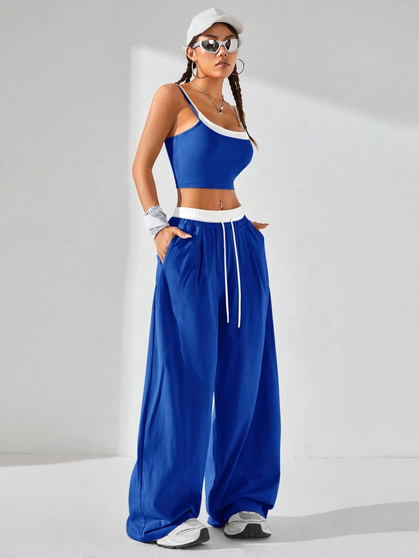Casual Knit Tank Tops & Sweatpants Sets
