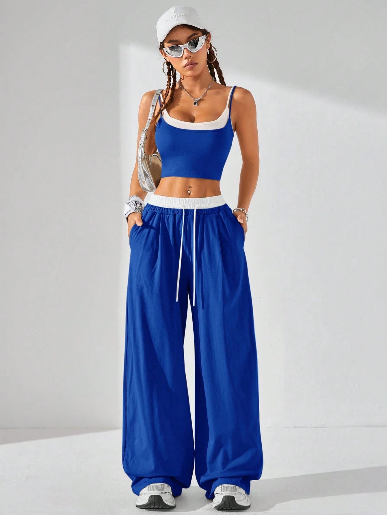 Casual Knit Tank Tops & Sweatpants Sets