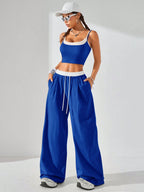 Casual Knit Tank Tops & Sweatpants Sets