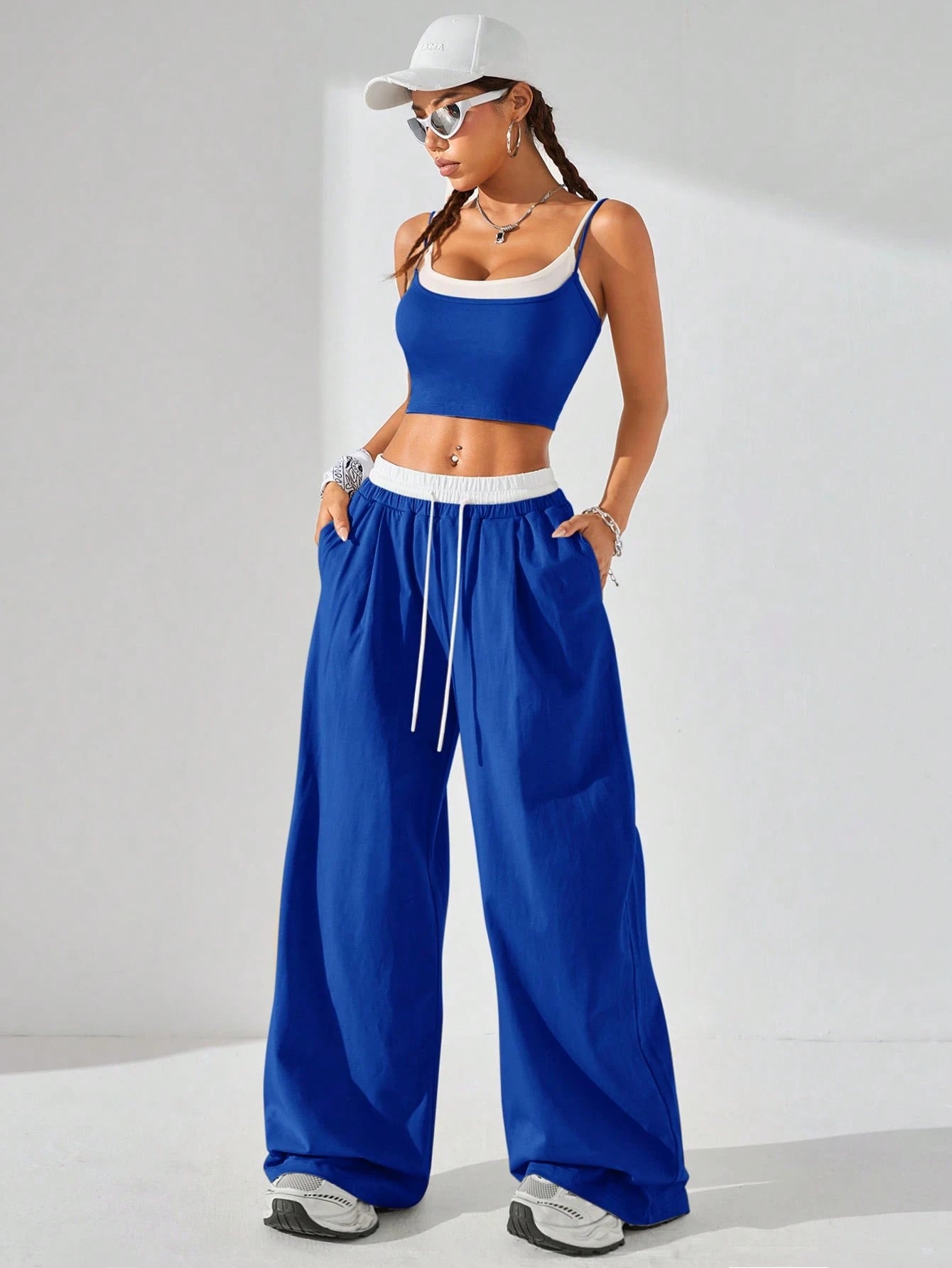 Casual Knit Tank Tops & Sweatpants Sets