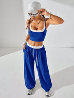 Casual Knit Tank Tops & Sweatpants Sets