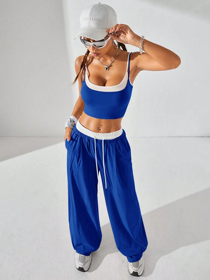 Casual Knit Tank Tops & Sweatpants Sets