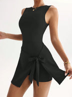 College Backless Tie-Waist Yoga Dress