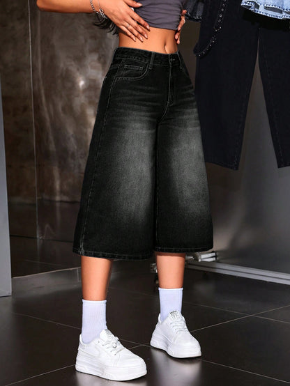 Slant Pocket Wide Leg Jeans
