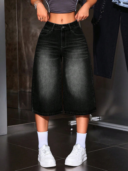 Slant Pocket Wide Leg Jeans