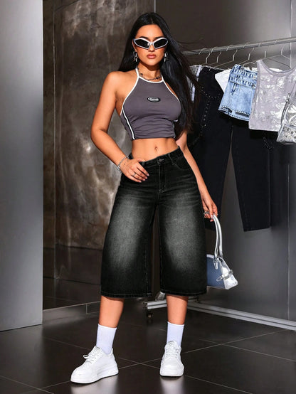 Slant Pocket Wide Leg Jeans
